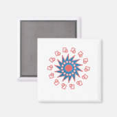 Blauwe zon magneet (Voorkant / Achterkant)