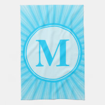 Blauwe zon monogram gepersonaliseerd