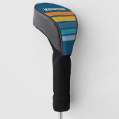 Blauwe Zon Over Strepen met Naam Golfheadcover (Schuin)
