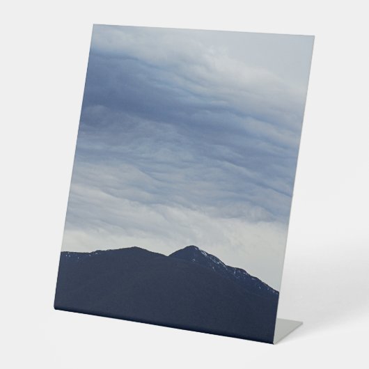 Blauwe zon reclamebord met voetstuk (Voorkant)