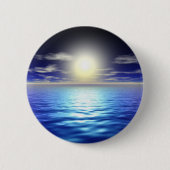 Blauwe zon ronde button 5,7 cm (Voorkant)