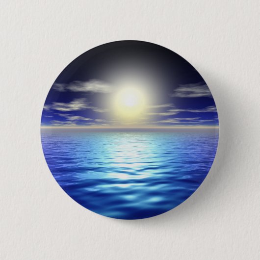 Blauwe zon ronde button 5,7 cm (Voorkant)