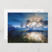 Blauwe zonnebank Briefkaarten (Voorkant / Achterkant)