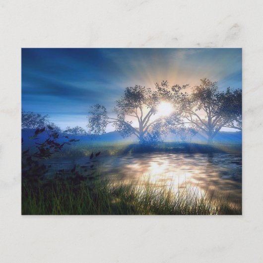 Blauwe zonnebank Briefkaarten (Voorkant)