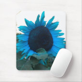Blauwe zonnebloem 2 Muismat (Met muis)