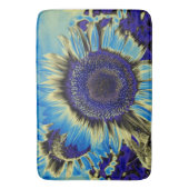 Blauwe Zonnebloem Badmat (Voorkant Verticaal)