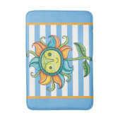 Blauwe zonnebloem badmat (Voorkant Verticaal)