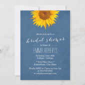 Blauwe zonnebloem Bridal Shower Invitations Kaart (Voorkant)