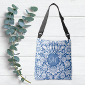 Blauwe Zonnebloem Druiven William Morris Monogram Crossbody Tas