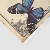 Blauwe zonnebloem en vlinderbloem tissuepapier (Detail)