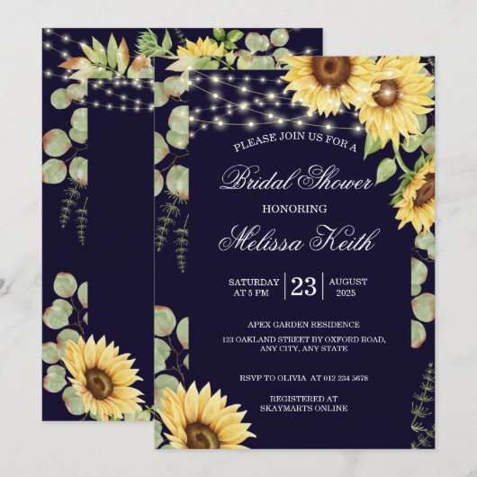 Blauwe zonnebloem Eucalyptus Licht Vrijgezellenfee Kaart (Voorkant / Achterkant)