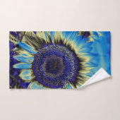 Blauwe zonnebloem handdoek (Handdoek)