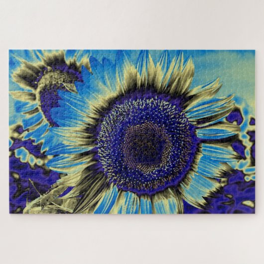 Blauwe Zonnebloem Legpuzzel (Horizontaal)