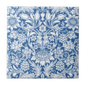 Blauwe zonnebloem met druiven William Morris Tegeltje (Voorkant)