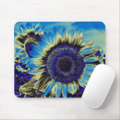 Blauwe Zonnebloem Muismat (Met muis)