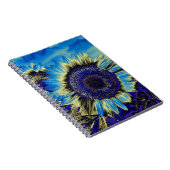 Blauwe zonnebloem notitieboek (Rechterzijde)