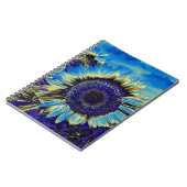 Blauwe zonnebloem notitieboek (Linkerzijde)