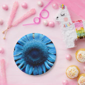 Blauwe zonnebloem papieren bordje (Feest)