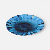 Blauwe zonnebloem papieren bordje (Gekanteld)