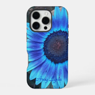 Blauwe Zonnebloem *Personaliseer* iPhone 16 Pro Hoesje