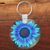 Blauwe zonnebloem sleutelhanger (Voorkant)
