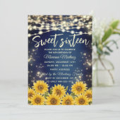 Blauwe zonnebloem  Snaar lichten gouden glans  Kaart (Staand voorkant)