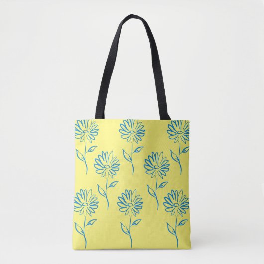 Blauwe zonnebloem Sokken Tote Bag (Voorkant)
