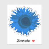 Blauwe zonnebloem sticker (Vel)