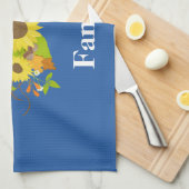  Blauwe Zonnebloem Theedoek (Quarter Fold)