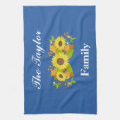  Blauwe Zonnebloem Theedoek (Verticaal)