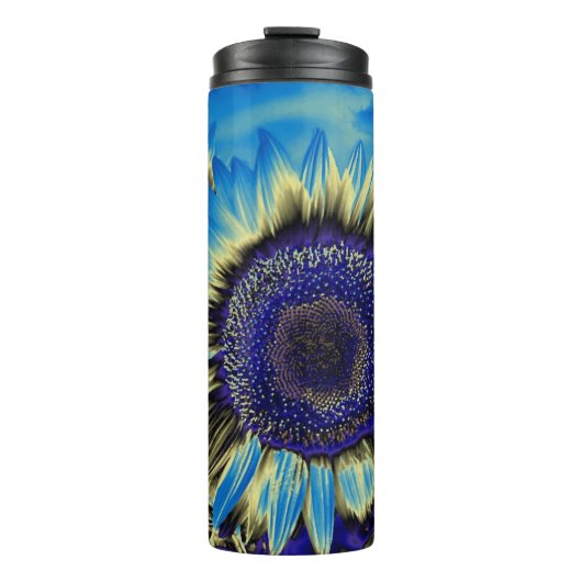Blauwe zonnebloem thermosbeker (Voorkant)