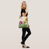 Blauwe zonnebloem tote bag (Op model)