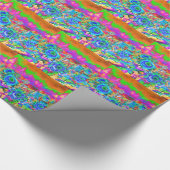 Blauwe zonnebloemen cadeaupapier (Hoek)