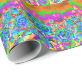 Blauwe zonnebloemen cadeaupapier (Rol Hoek)