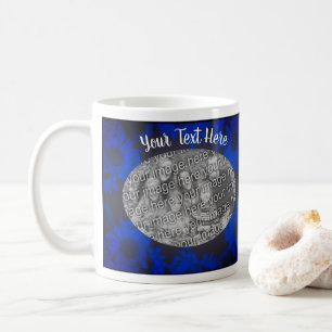 Blauwe zonnebloemen Foto Lijst Gepersonaliseerd Koffiemok
