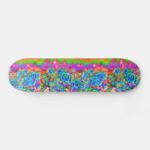 Blauwe zonnebloemen skateboard (Horizontaal)
