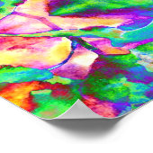 Blauwe zonnebloemen voor altijd, abstracte bloemen poster (Hoek)