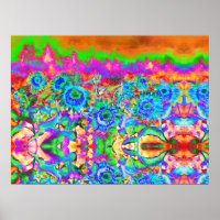 Blauwe zonnebloemen voor altijd, abstracte bloemen