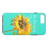 Blauwe zonnebloempel Case-Mate iPhone case (Achterkant (Horizontaal))