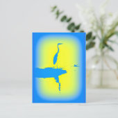 blauwe zonnebrand briefkaart (Staand voorkant)