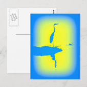 blauwe zonnebrand briefkaart (Voorkant / Achterkant)