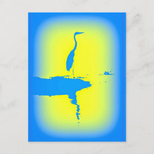blauwe zonnebrand briefkaart