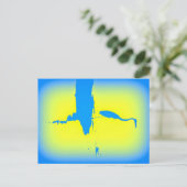 blauwe zonnebrand briefkaart (Staand voorkant)