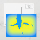 blauwe zonnebrand briefkaart (Voorkant / Achterkant)