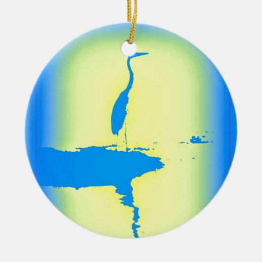 blauwe zonnebrand keramisch ornament (Voorkant)