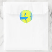 blauwe zonnebrand ronde sticker (Tas)