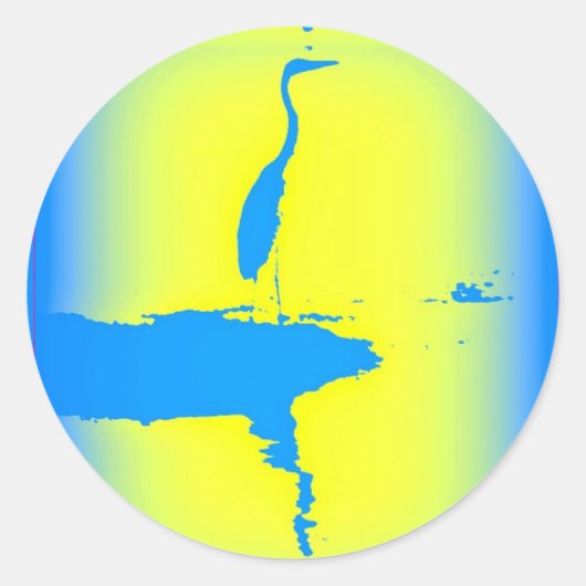blauwe zonnebrand ronde sticker (Voorkant)