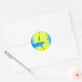 blauwe zonnebrand ronde sticker (Envelop)