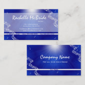 Blauwe Zonneburst Muzieknoten Visitekaartjes (Voorkant / Achterkant)