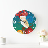 Blauwe zonnehoenders grote klok (Huis)